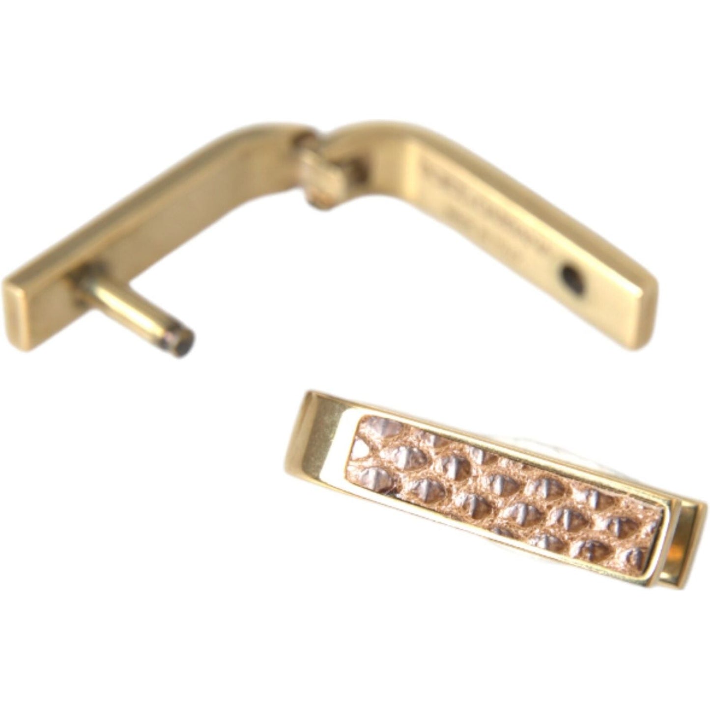 Dolce & Gabbana Gold Plated Metal Brass Pin Men Cufflinks Cufflinks
