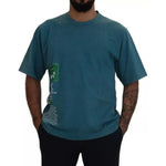 Dolce & Gabbana Blue Logo Print Crewneck Tee Cotton T-shirt TSH83080-44