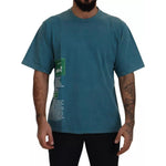 Dolce & Gabbana Blue Logo Print Crewneck Tee Cotton T-shirt TSH83080-44