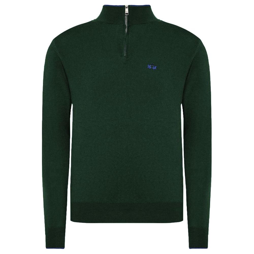 La Martina Green Wool Men Sweater LA-13106-XXL