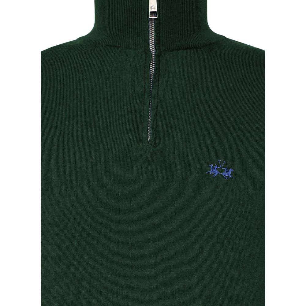 La Martina Green Wool Men Sweater LA-13106-XXL