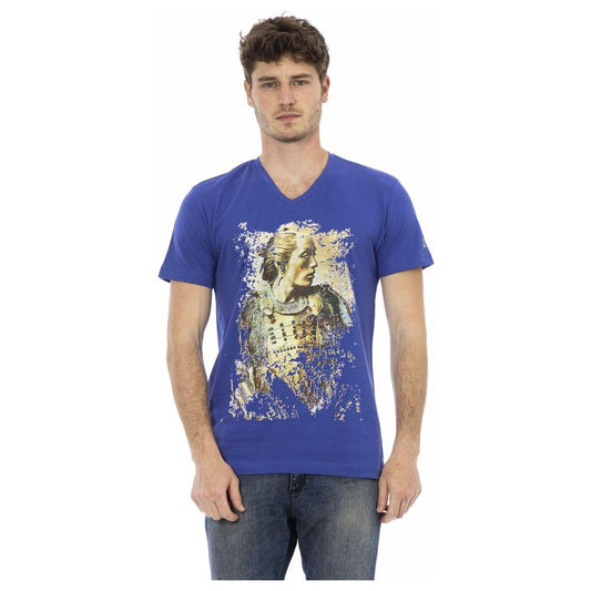 Trussardi Action "Blue Cotton Men T-Shirt"