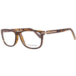Ermenegildo Zegna Brown Men Glasses Frame with plastic full-rim, size 55-14-145, includes branded case, rectangle style, demo lenses.