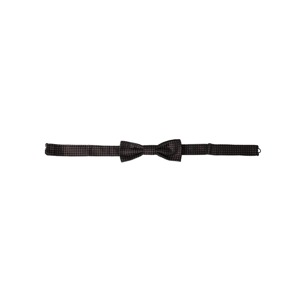 Dolce & Gabbana Brown Fantasy Silk Adjustable Neck Men Papillon Bow Tie