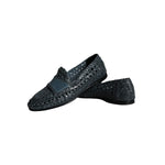 Dolce & Gabbana Blue Woven Leather Slip On Loafers Men Shoes