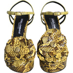 Dolce & Gabbana Yellow Exotic Leather Ankle Strap Heels Sandals Shoes LA11322-39