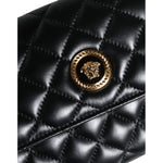 Versace Black Quilted Nappa Leather Crossbody Shoulder Bag