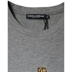 Dolce & Gabbana Gray Cotton Blend Embellished Tee T-shirt TSH84630-38