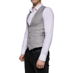 Dolce & Gabbana Light Gray Wool Formal Dress Waistcoat Vest TSH851978-44