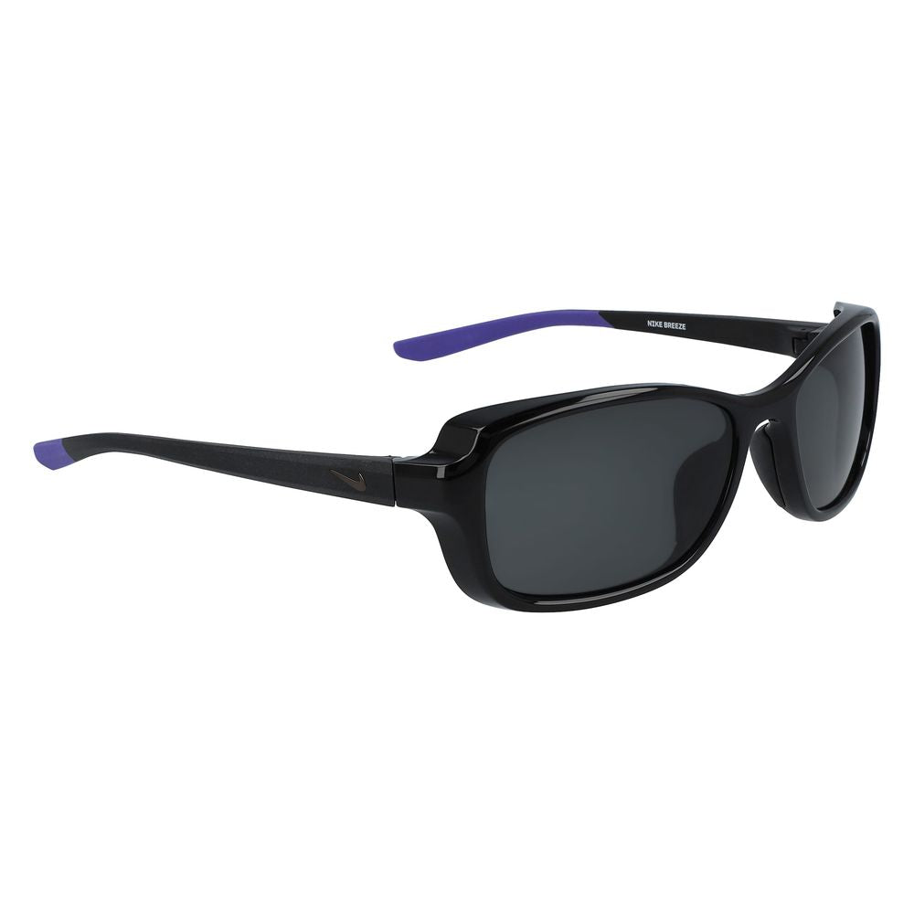 Nike Black Injected Sunglasses with black frames and dark lenses, featuring a sleek design, ideal for women.