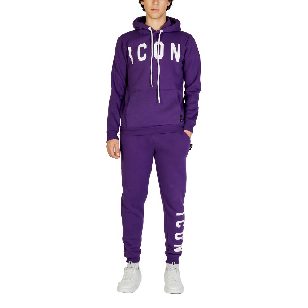 Icon Purple Cotton Hoodie