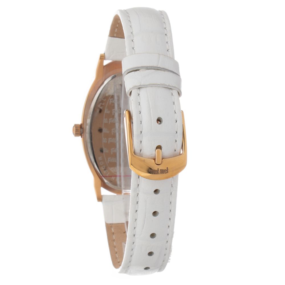 Folli Follie White Leather Dress Watch