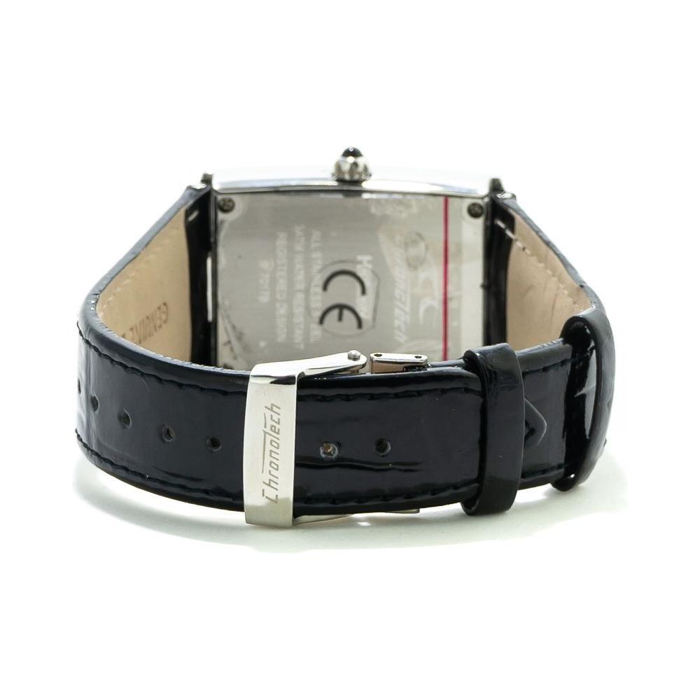 Chronotech Black Leather Watch