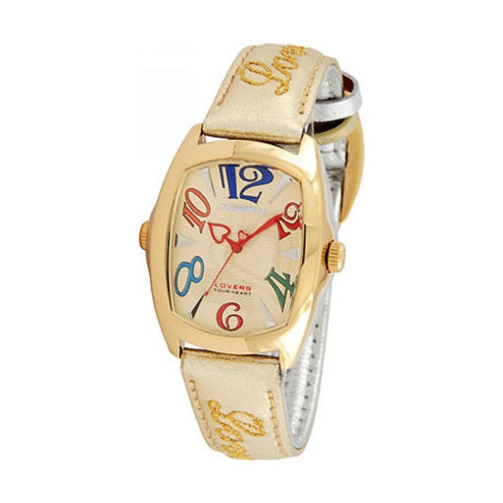 Chronotech Gold Leather Dress Watch