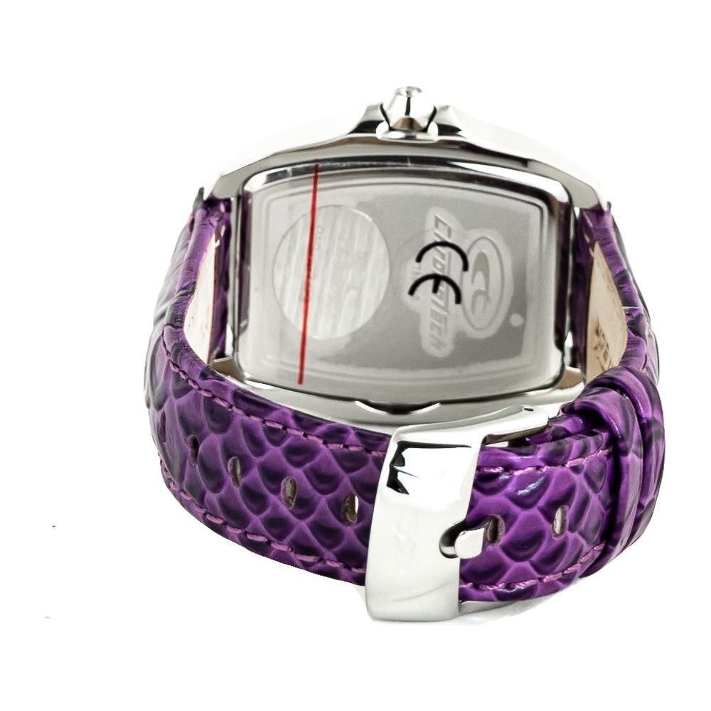 Chronotech Purple Leather Dress Watch