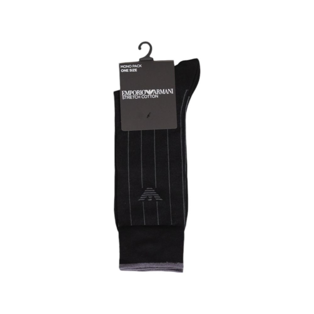 Emporio Armani Underwear Black Cotton Sock Emporio Armani Underwear Black