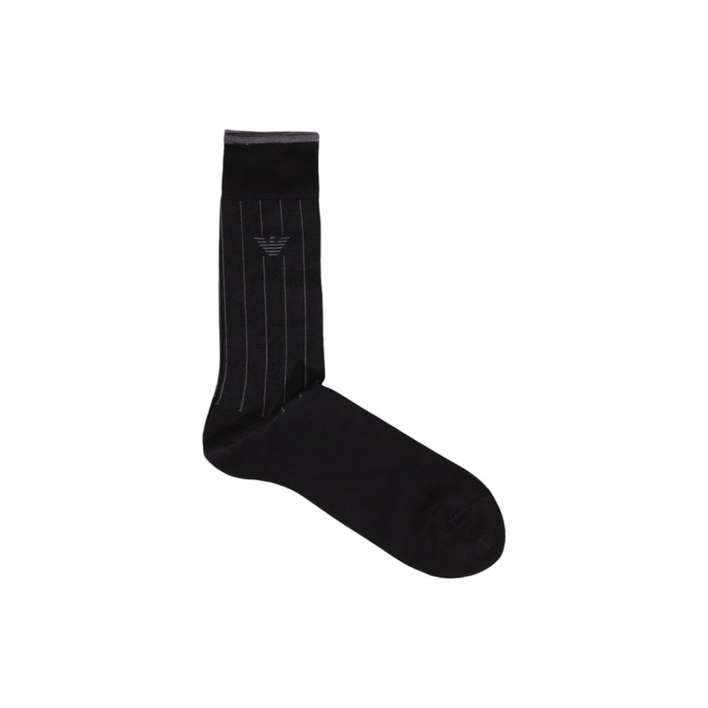 Emporio Armani Underwear Black Cotton Sock Emporio Armani Underwear Black