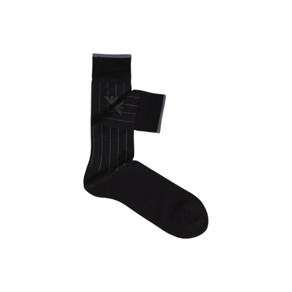 Emporio Armani Underwear Black Cotton Sock Emporio Armani Underwear Black