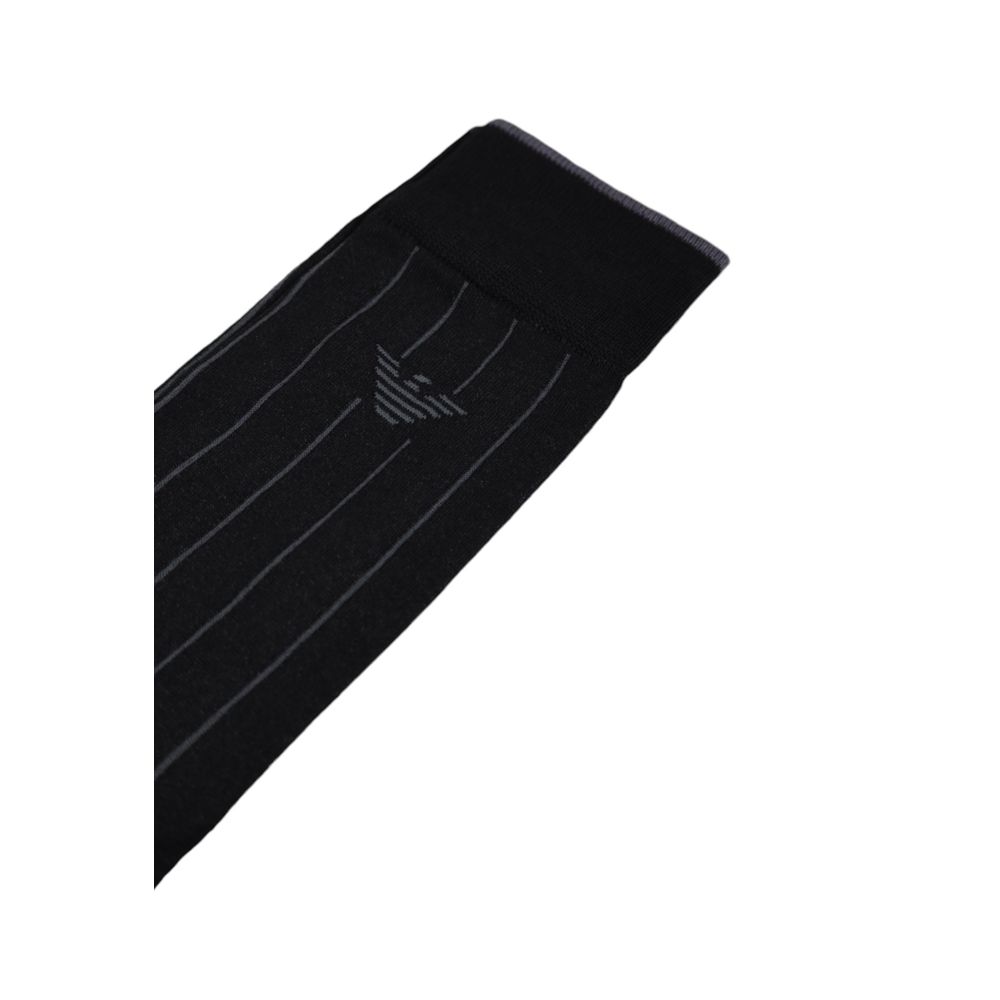 Emporio Armani Underwear Black Cotton Sock Emporio Armani Underwear Black