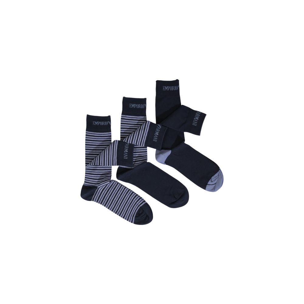 Emporio Armani Underwear Blue Cotton Sock Emporio Armani Underwear Dark Slate Gray