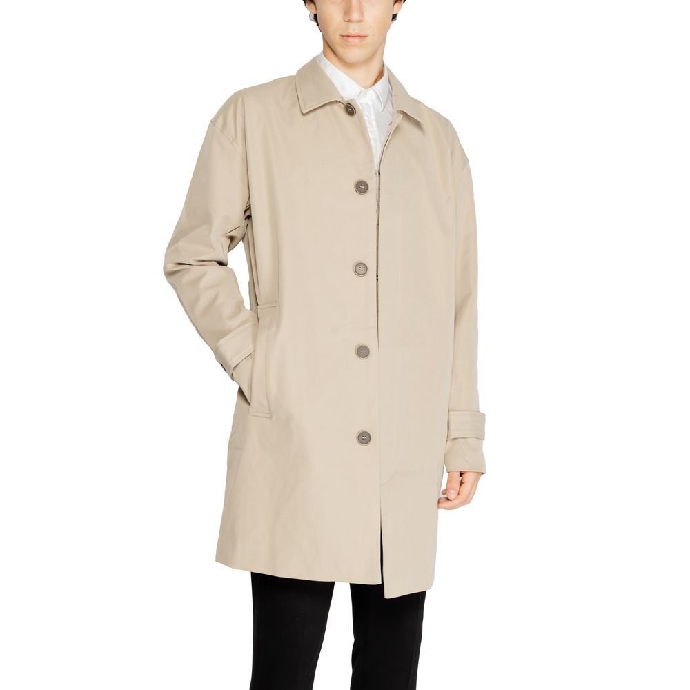Only & Sons Beige Polyester Trench Coat