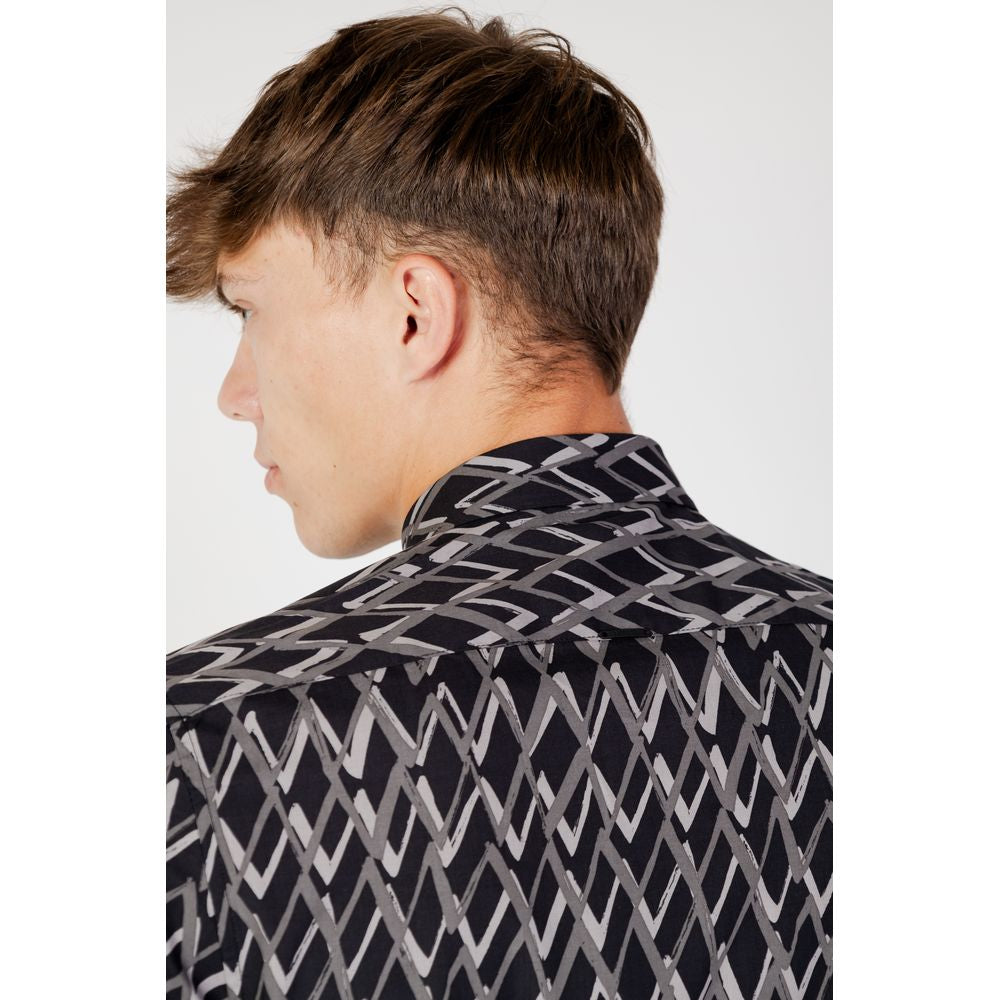 Antony Morato Black Cotton Pattern Shirt