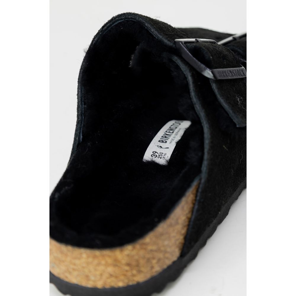 Birkenstock Black Suede Leather Slippers