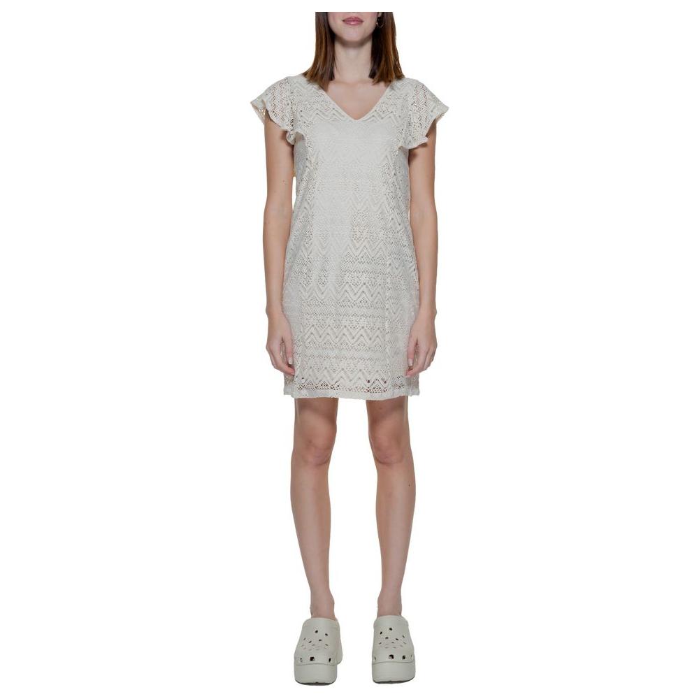 Vero Moda Beige Polyester Dress Vero Moda Dark Gray