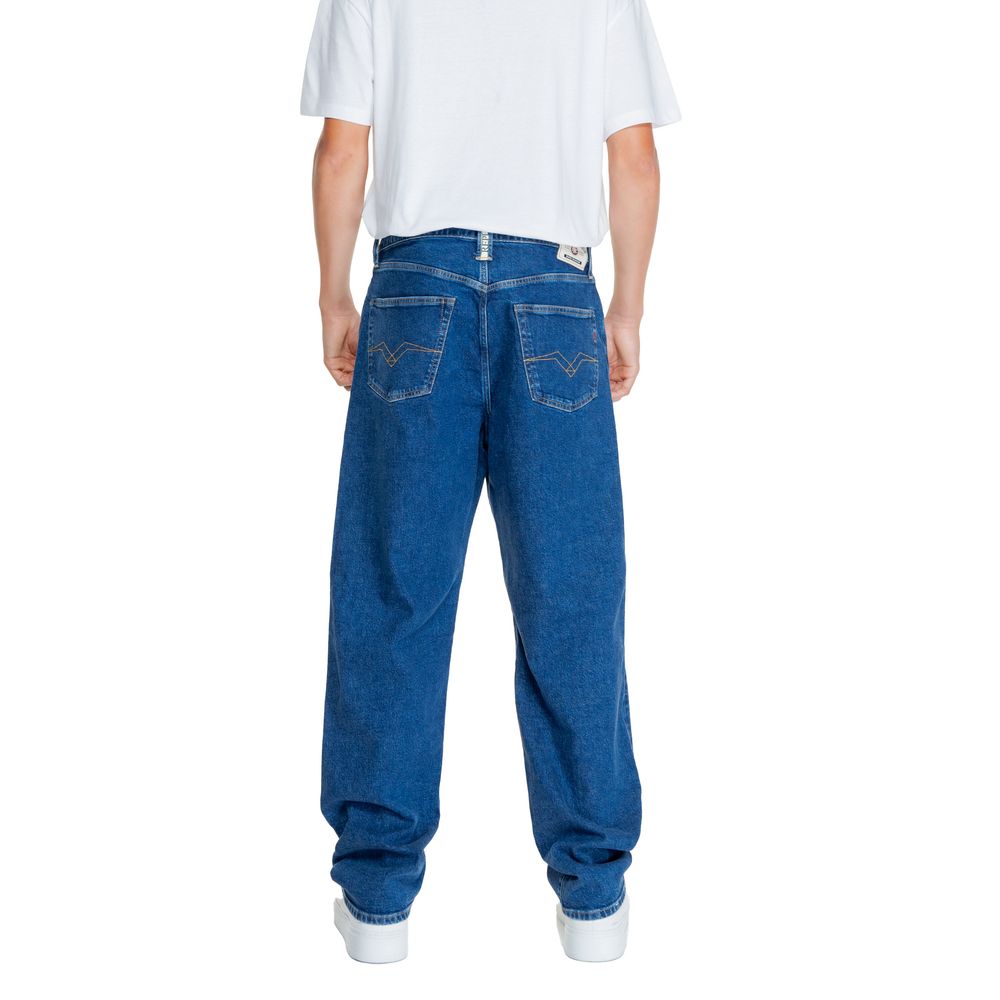 Replay Blue Cotton Relaxed Fit Jeans