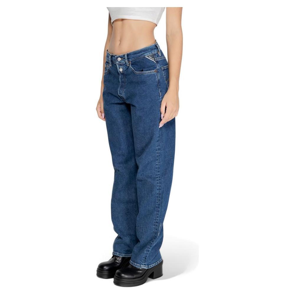 Replay Blue Cotton Mom Jean