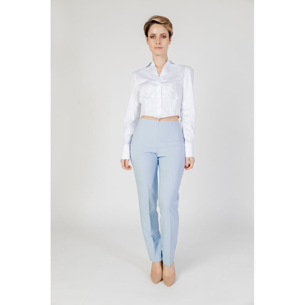 Sandro Ferrone Blue Polyester Pant