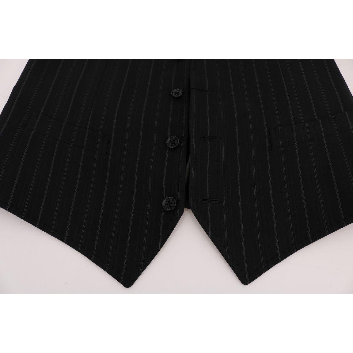 Dolce & Gabbana Black STAFF Cotton Striped Vest SIG60344-2
