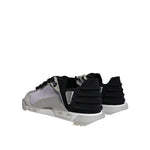 Dolce & Gabbana Silver Black Nylon NS1 Low Top Sneakers Shoes