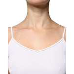 Fabiana Filippi White Spaghetti Strap Sleeveless Tank Top TSH86778-40