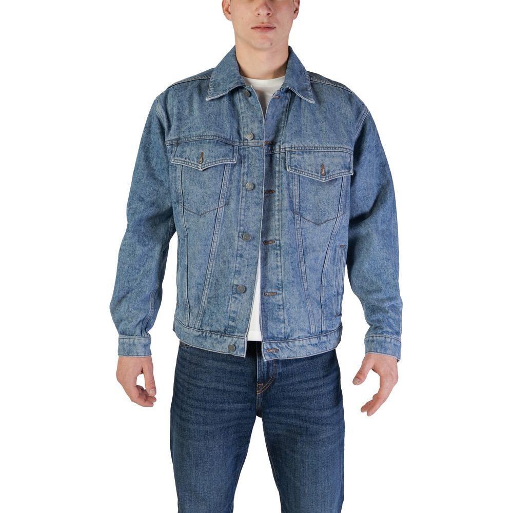 Hugo Boss Light Blue Cotton Jackets & Coat BO-15919600236-IT44 | S