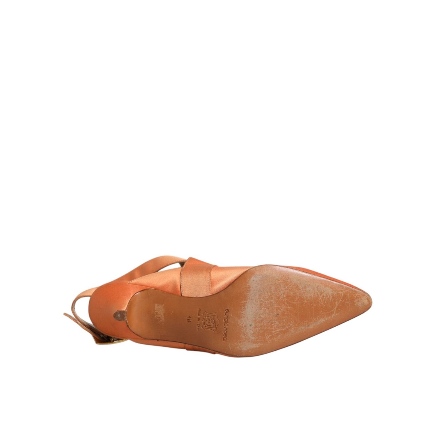 Dolce & Gabbana Orange Kitten Heels Slingback Sandals Shoes LA12217-40