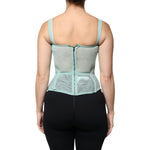 Dolce & Gabbana Green Cotton Bustier Corset Sleeveless Top