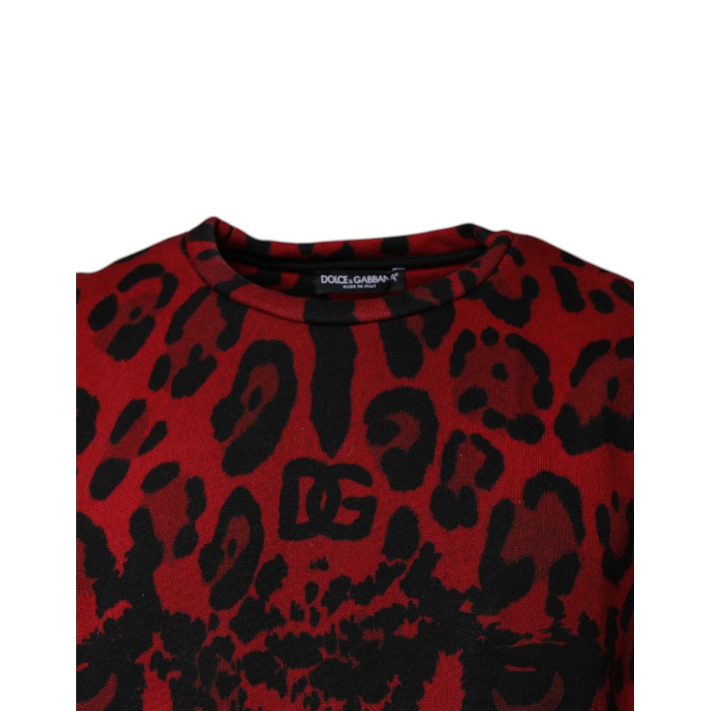 Dolce & Gabbana Red Leopard Print Cotton Sleeveless T-shirt TSH87574-46