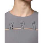 Emporio Armani Gray Round Neck Sleeveless A-line Mini Dress DR281345-40