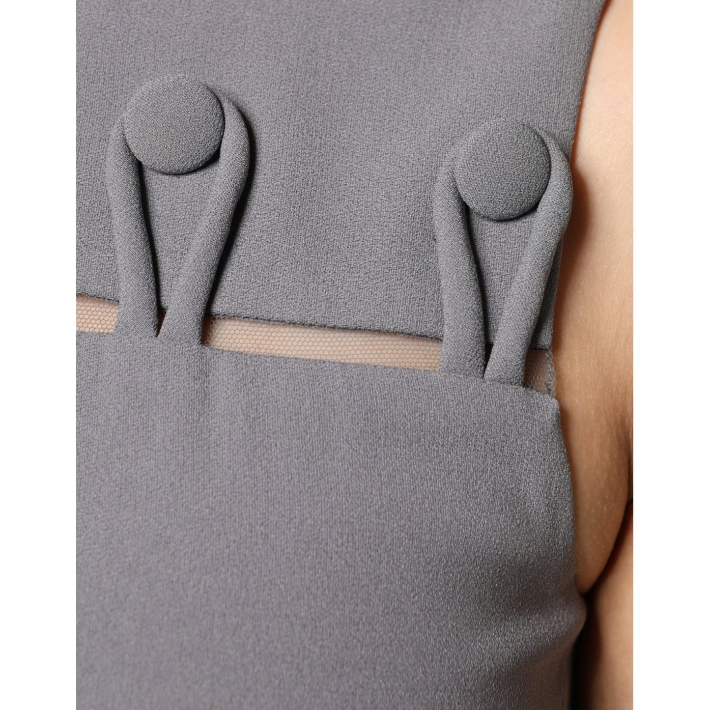 Emporio Armani Gray Round Neck Sleeveless A-line Mini Dress DR281345-40
