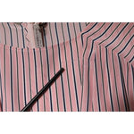 Ermanno Scervino Pink Stripes Silk Long Sleeves Midi Dress