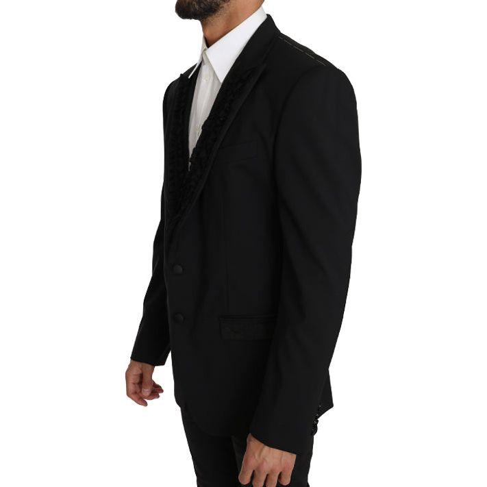 Dolce & Gabbana Black Wool MARTINI Torrero Blazer Jacket KOS1219-1
