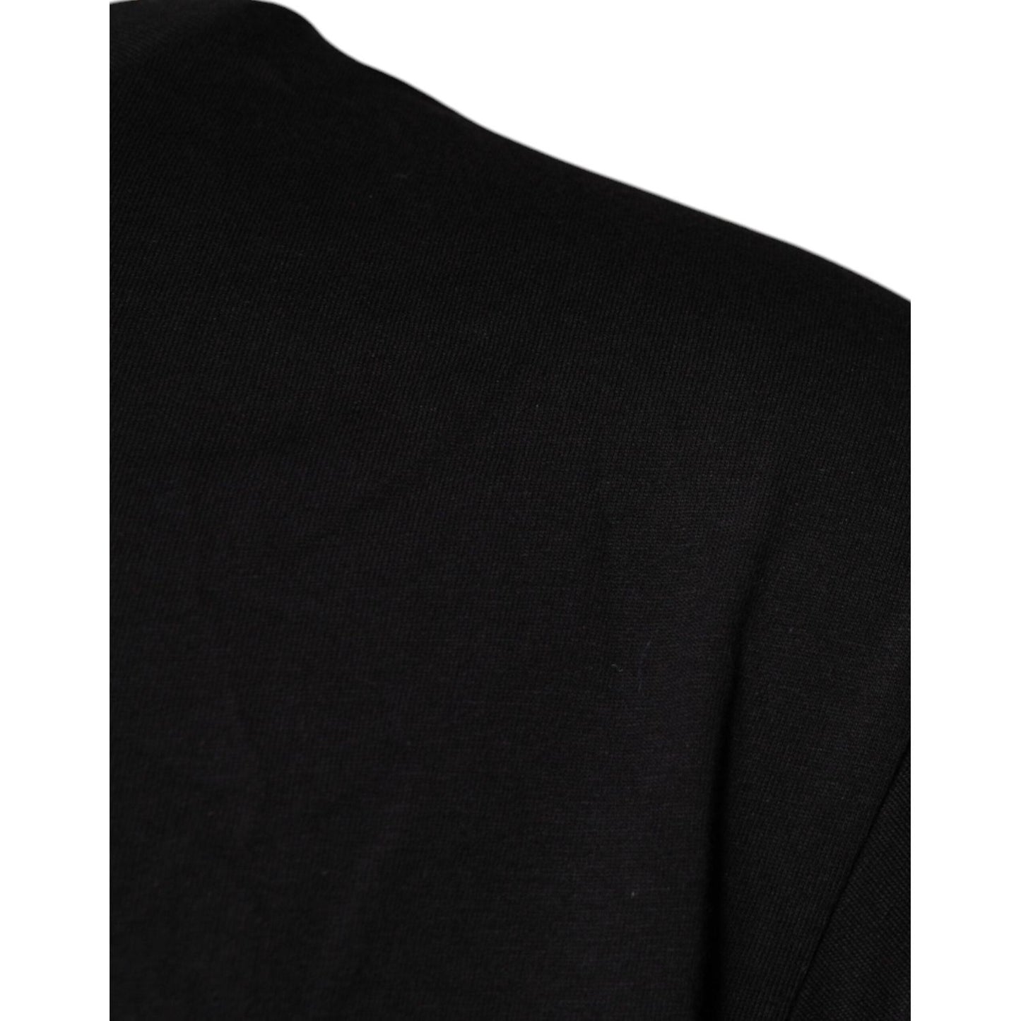 Dolce & Gabbana Black Logo Print Cotton Crew Neck T-shirt