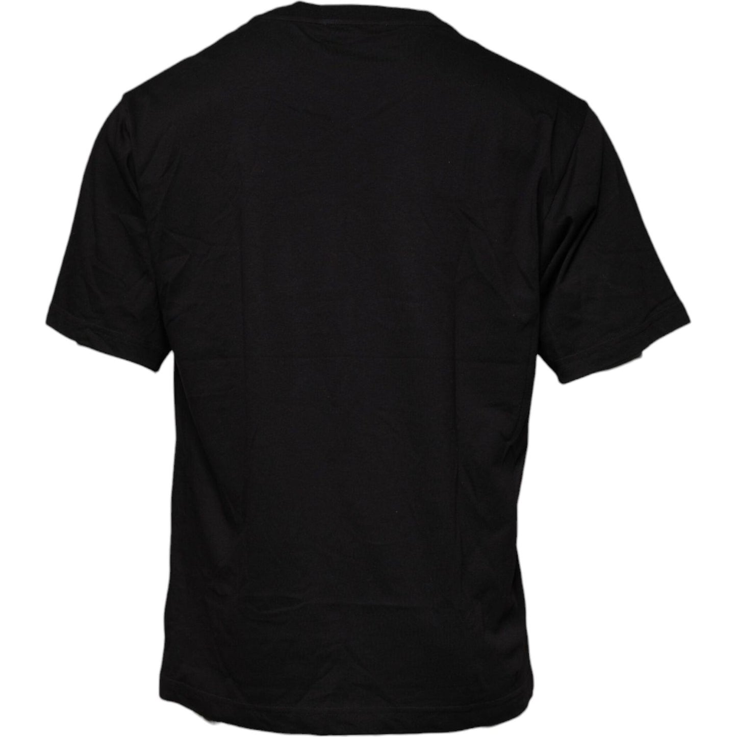 Dolce & Gabbana Black Logo Print Cotton Crew Neck T-shirt