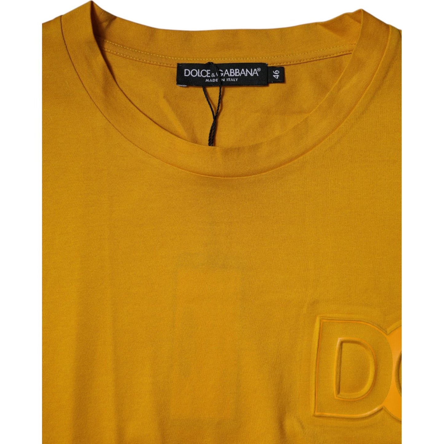 Dolce & Gabbana Dark Yellow Logo Crew Neck Short Sleeves T-shirt