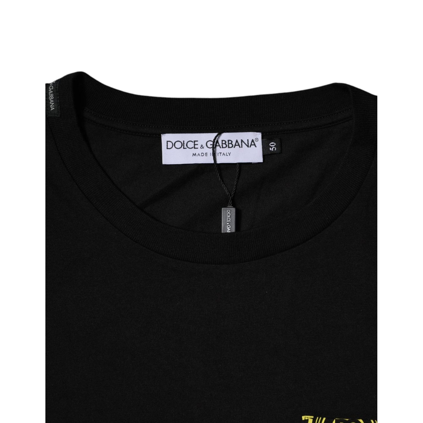Dolce & Gabbana Black Logo Print Cotton Short Sleeves T-shirt TSH878453-50
