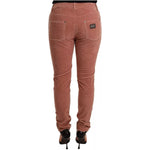 Dolce & Gabbana Pink Cotton Corduroy Skinny Jeans
