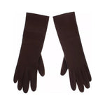 Dolce & Gabbana Brown Leather Wrist Slim Women Gloves