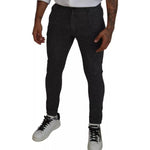 Dolce & Gabbana Gray Chevron Viscose Skinny Pants