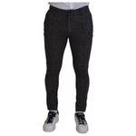 Dolce & Gabbana Gray Chevron Viscose Skinny Pants